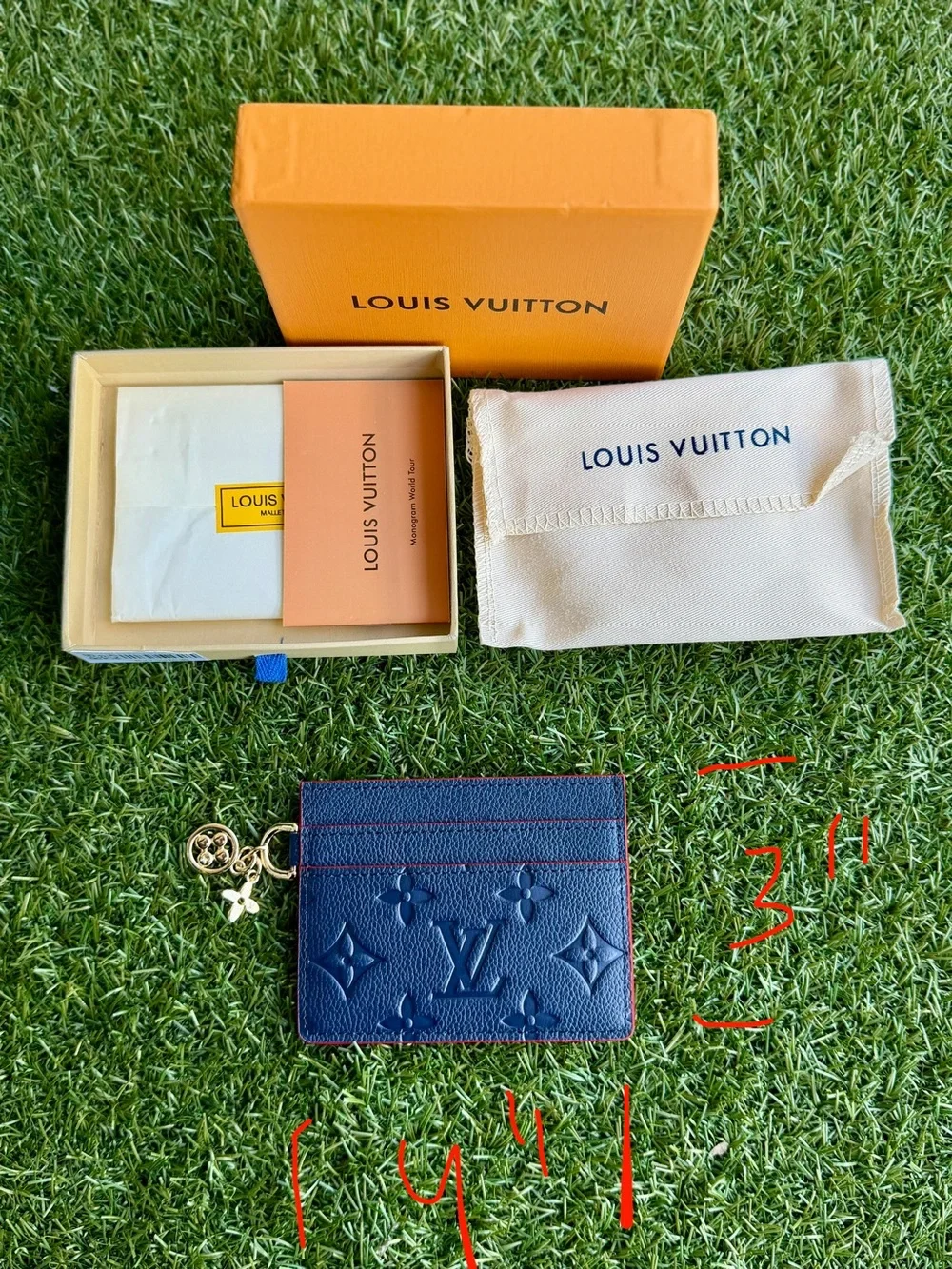 LV charm double card holder